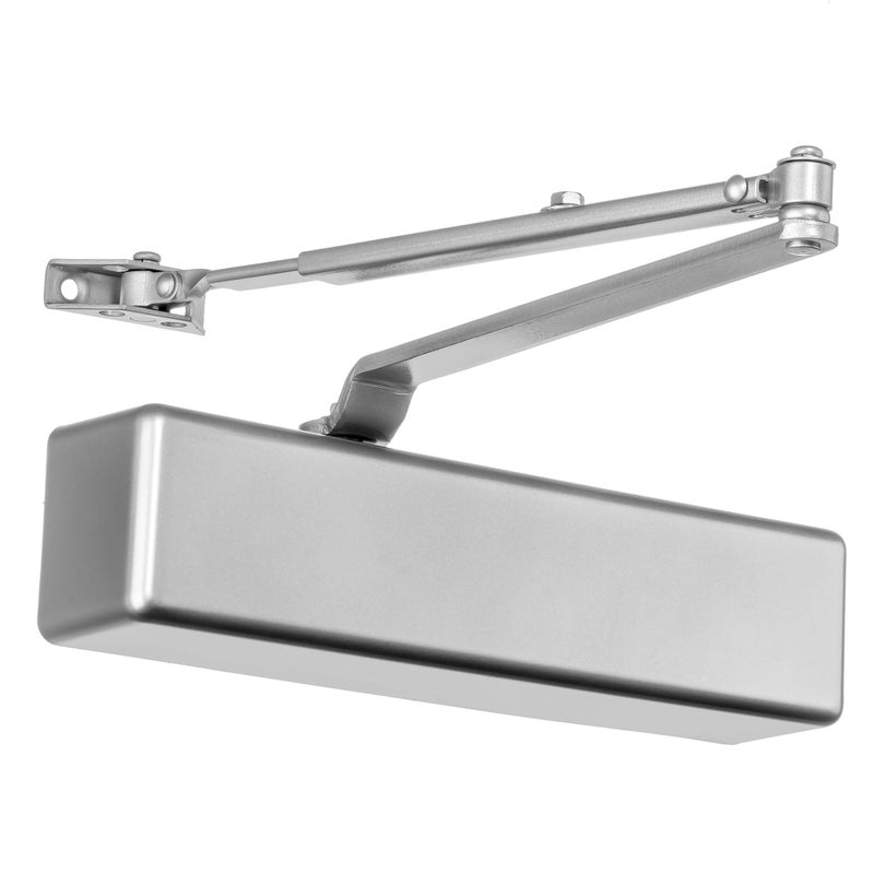 Dynasty Hardware Door Closer, Grade 1 Heavy Duty Commercial Hydraulic Closer, Self-Closing, Adjustable Spring Size 1-6, ADA Compliant, Surface Mount, Sprayed Aluminum, Series 8500 - Image 1